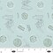 Fabric Blank Quilting Aqua Microscopes Science Lab by the Quarter Yard 3837-11